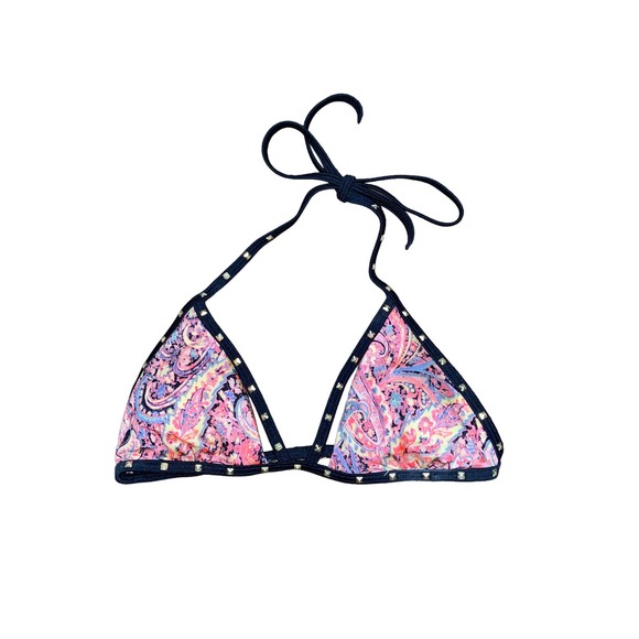 Victoria's Secret Paisley Embellished Studded Bikini Swim Top Women's Size Small - Picture 1 of 5